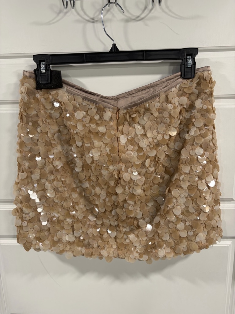 Zara Champagne Beige Sequin Mini Skirt - Picture 3 of 10